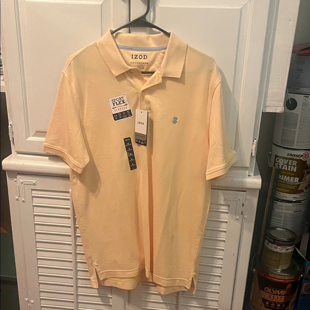 Izod Mens Light Yellow Polo Shirt